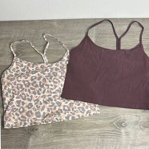 VS PINK Crop Racerback Built-In-Bra Tank Tops 2 Medium